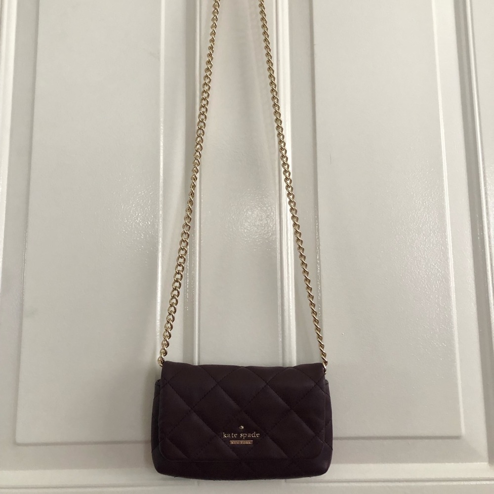 Maroon Kate spade quilted crossbody / waist bag - Picture 2 of 8